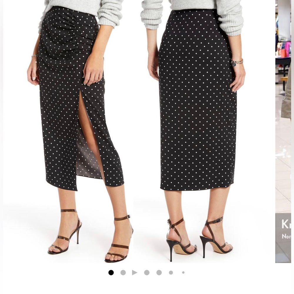Something navy midi skirt